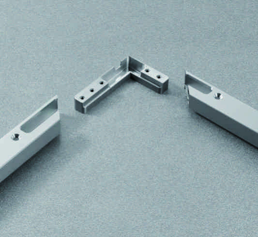 Set of corner connectors for alu frame cabinet door