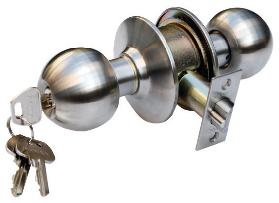 Push and key knob lock set
