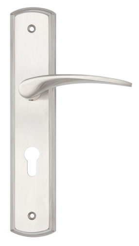 Solid lever handle on backplate