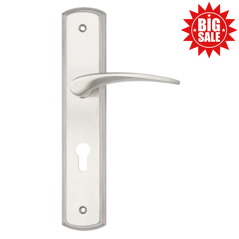 Solid lever handle on backplate