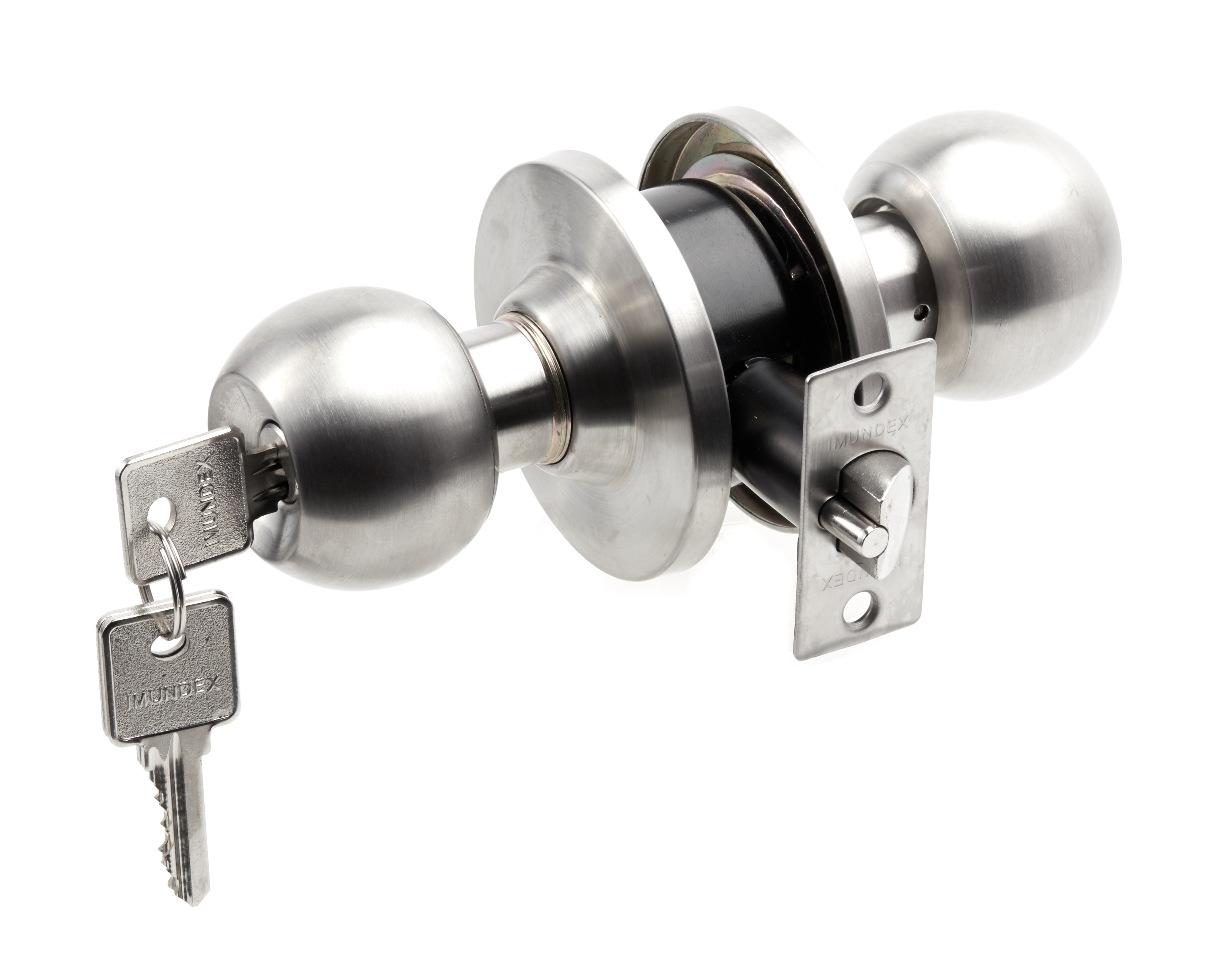 Push and key knob lockset