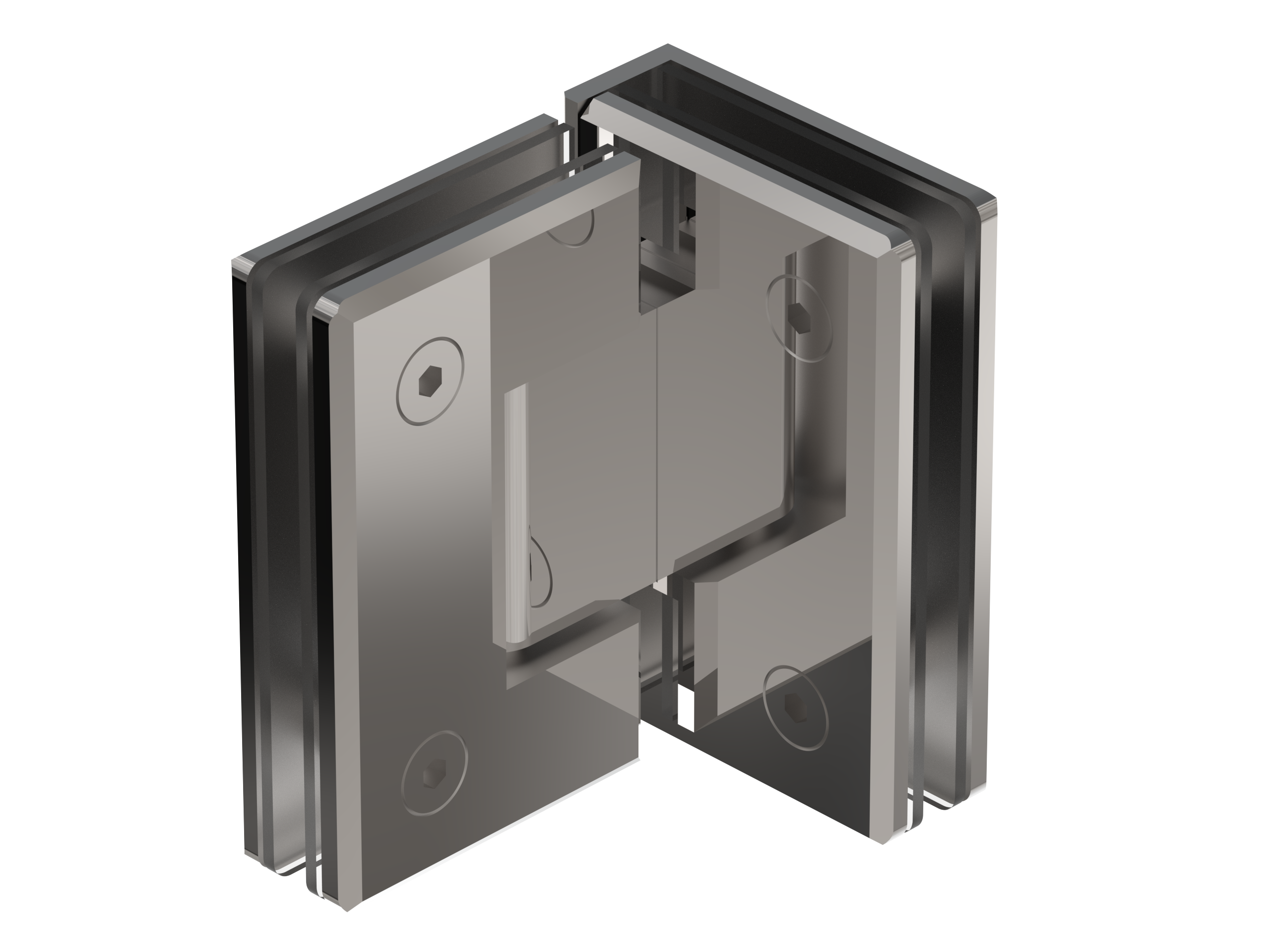 90o glass-glass hinge
