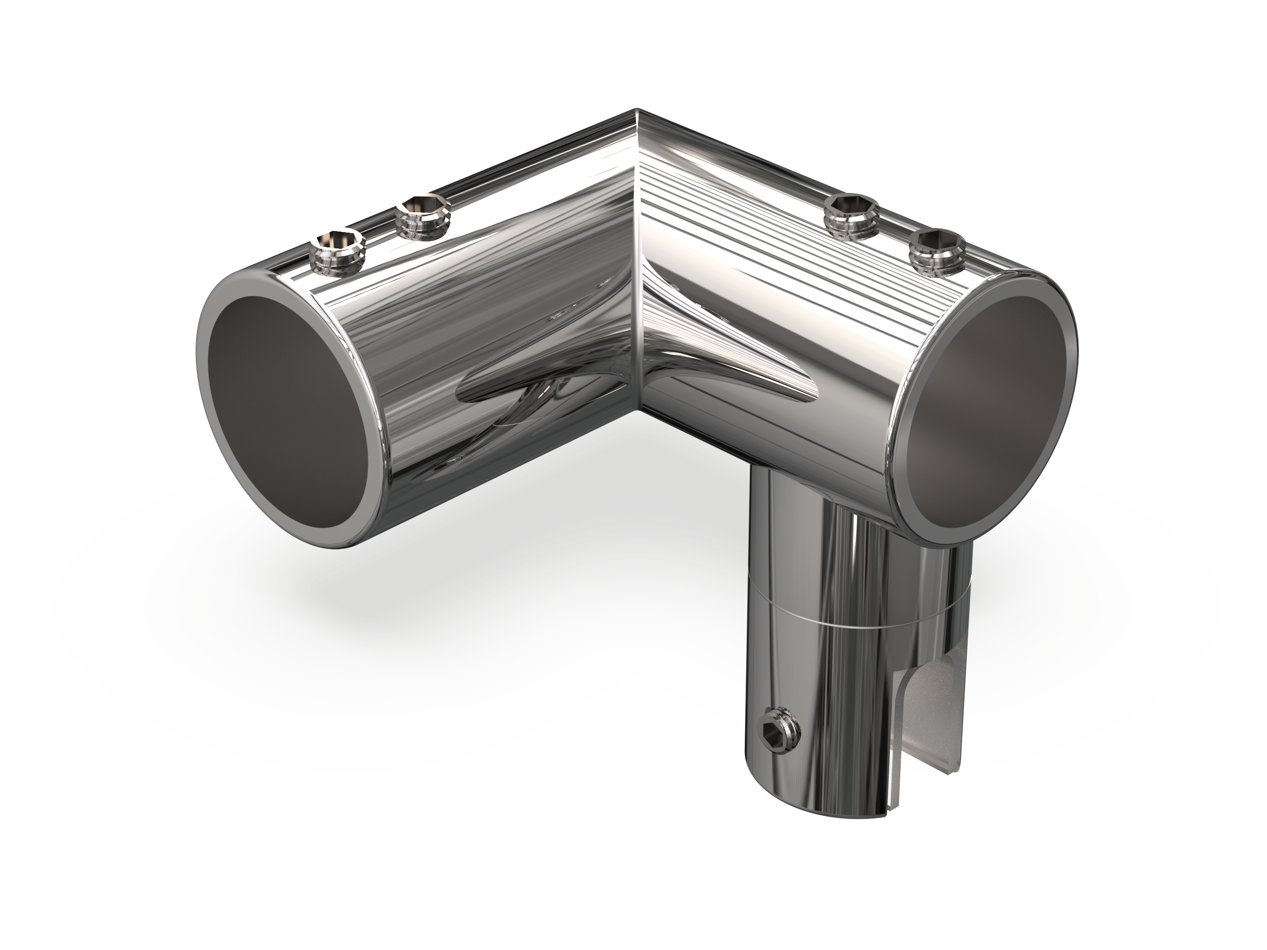 90 degrees glass to rail connector
