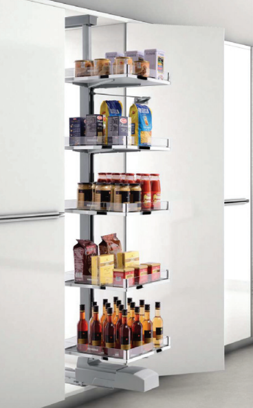 Pull-out shelf unit with 5 layers