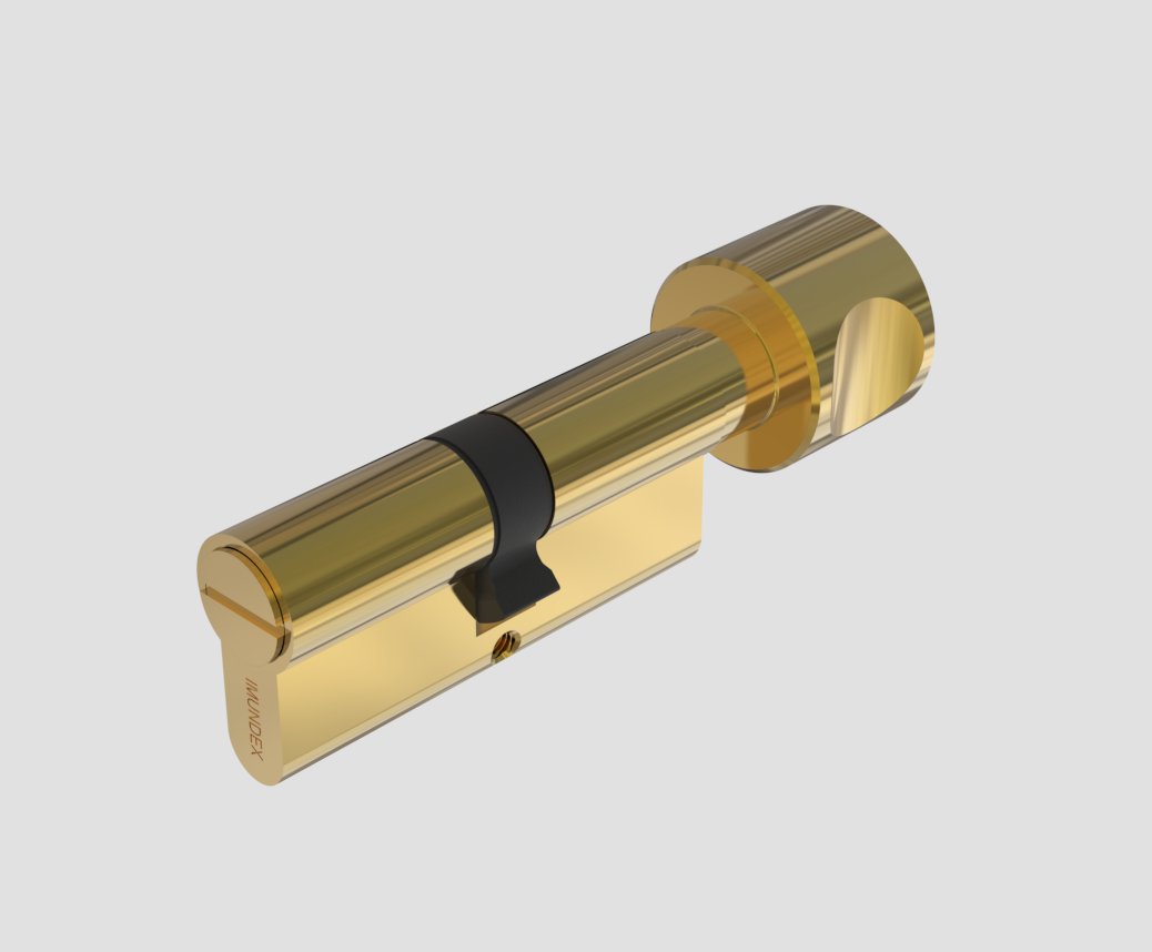 Bathroom cylinder with round thumbturn