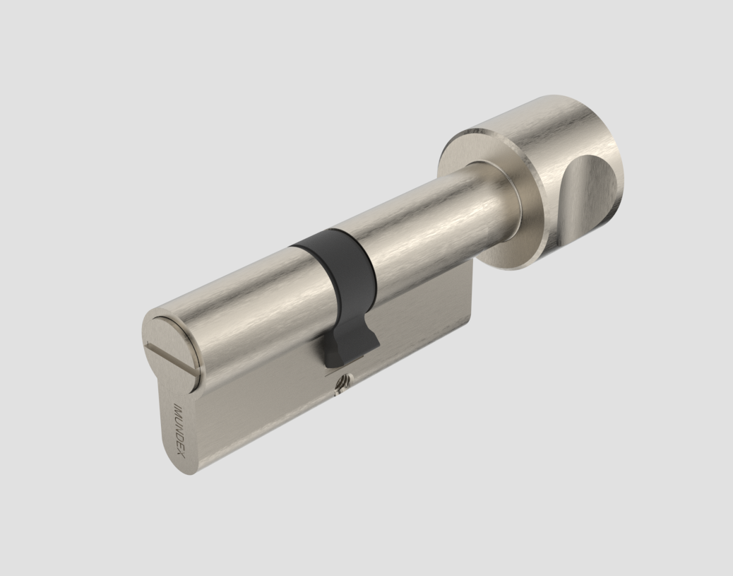 Bathroom cylinder with round thumbturn