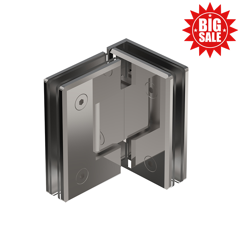 90º glass-glass hinge, SS304