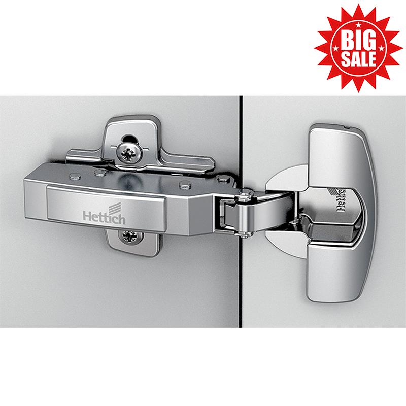 Sensys thick door hinge, door thickness up to 32 mm, without integrated Silent System (Sensys 8631), Nickel plated, half overlay, opening angle 95°, for screwing on