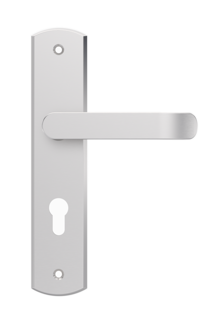 Lever handle on backplate