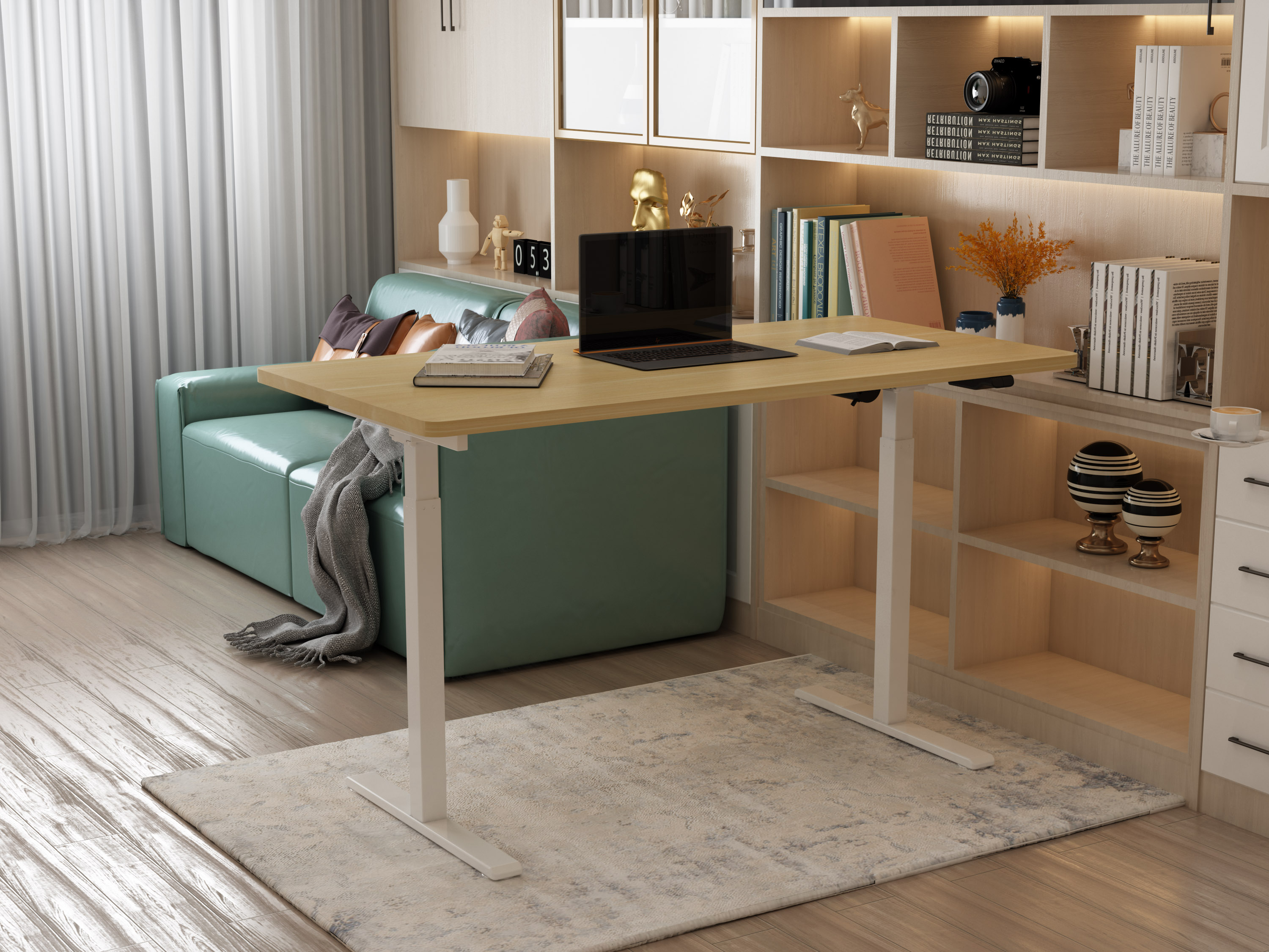 Height adjustable electric standing desk (1 motor)