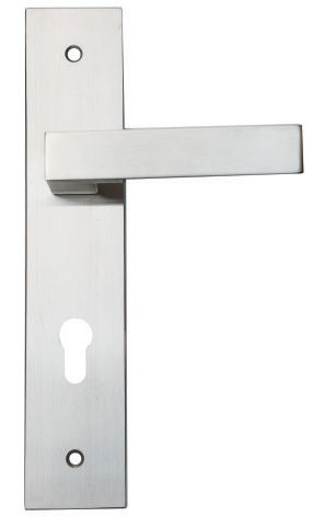 Lever handle on backplate