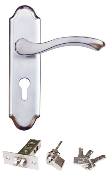 Lever handle on backplate