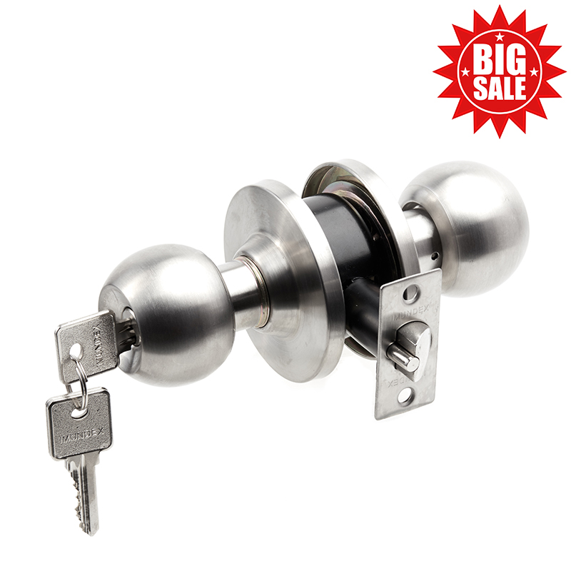 Push and key knob lock set